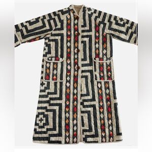 NWT Jungalow ‘Hypnotic House Robe’ Geometric Patterned Long Coat